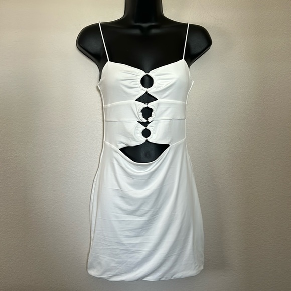 Princess Polly Dreamland Ring Cutout White Mini Dress - Picture 3 of 10